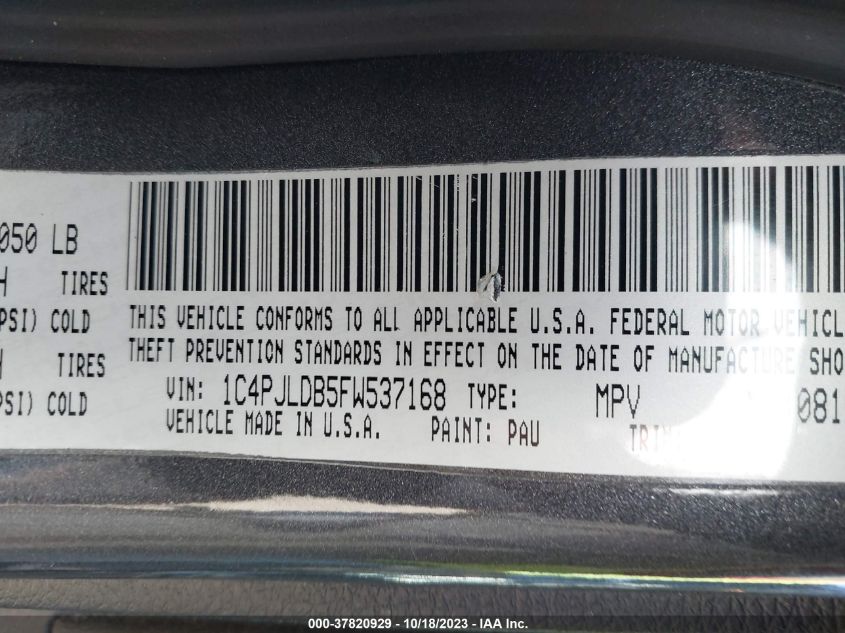 2015 JEEP CHEROKEE LIMITED - 1C4PJLDB5FW537168