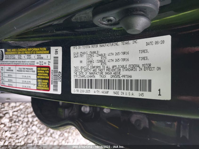 2020 TOYOTA TACOMA TRD PRO - 5TFCZ5AN5LX240456