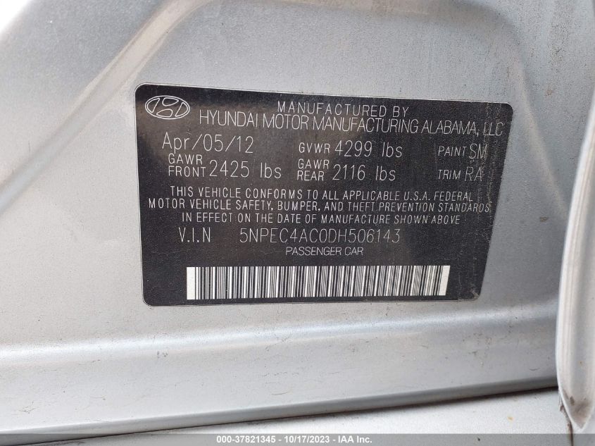 2013 HYUNDAI SONATA SE - 5NPEC4AC0DH506143