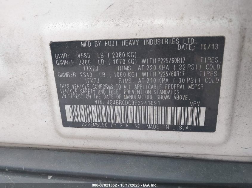 2014 SUBARU OUTBACK 2.5I PREMIUM - 4S4BRCDC9E3241691