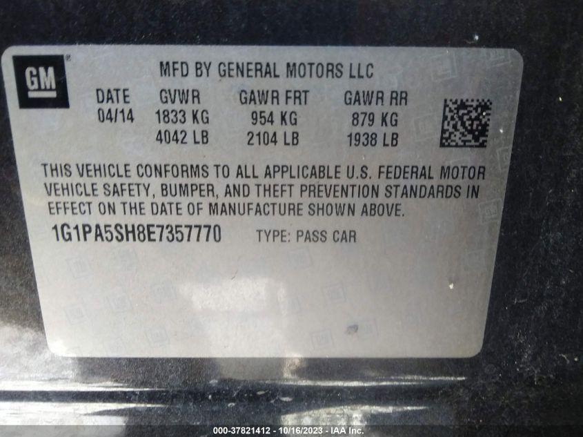 2014 CHEVROLET CRUZE LS - 1G1PA5SH8E7357770