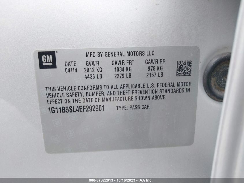 2014 CHEVROLET MALIBU LS - 1G11B5SL4EF292901
