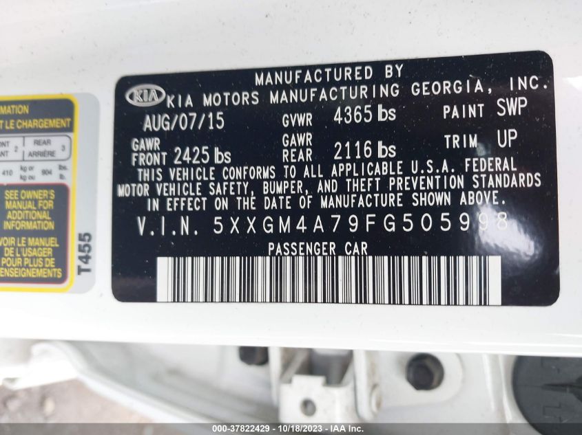 2015 KIA OPTIMA LX - 5XXGM4A79FG505998