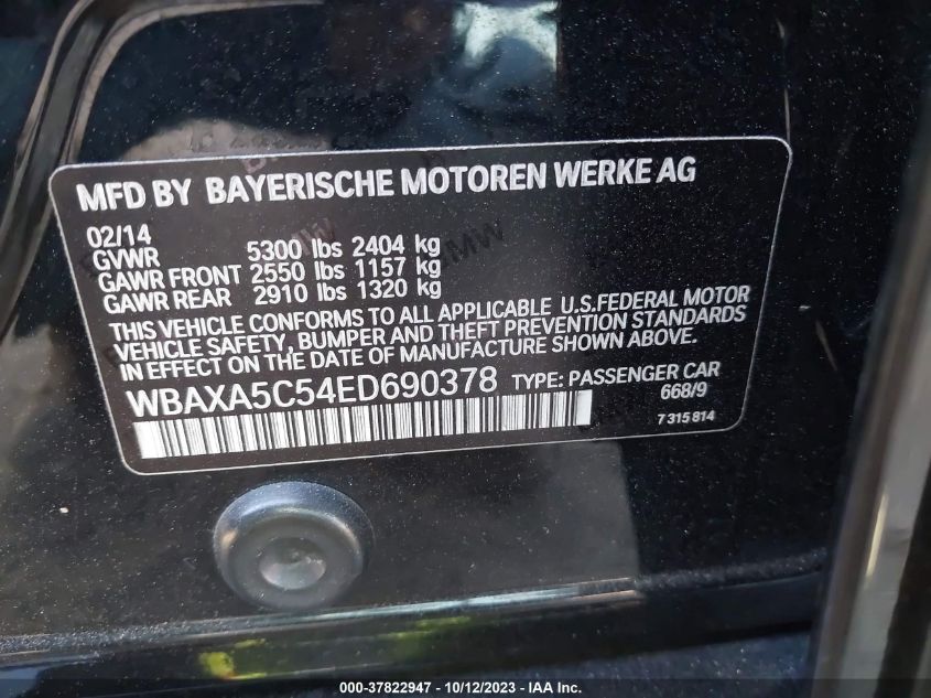 2014 BMW 535D WBAXA5C54ED690378