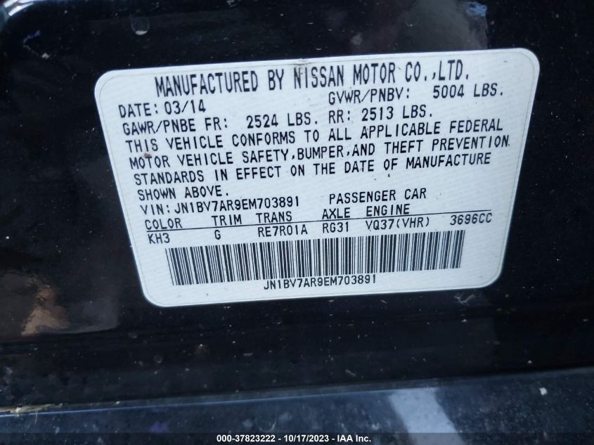 2014 INFINITI Q50 PREMIUM - JN1BV7AR9EM703891