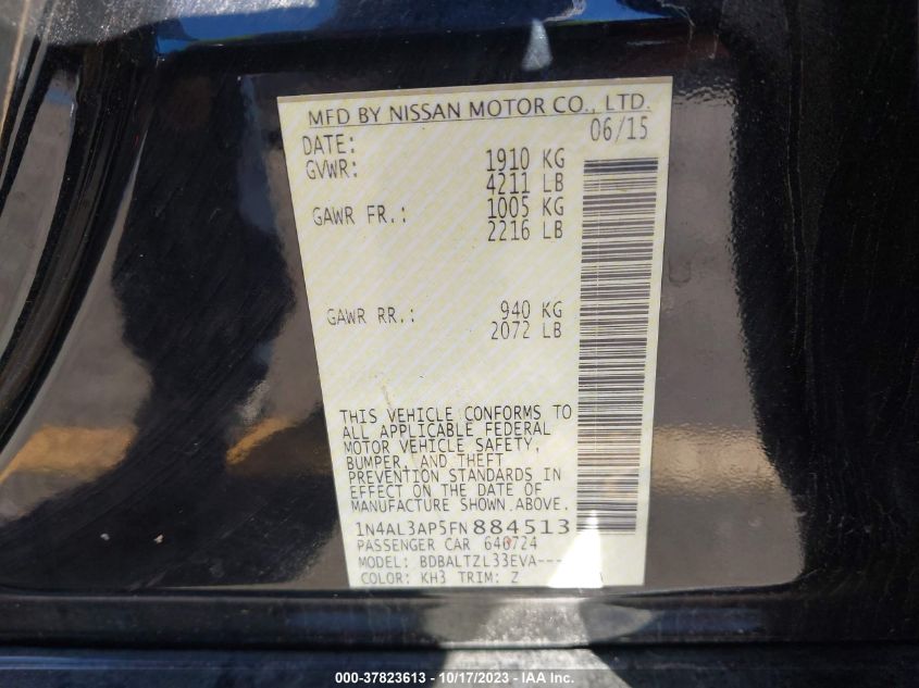 2015 NISSAN ALTIMA 2.5 SL - 1N4AL3AP5FN884513