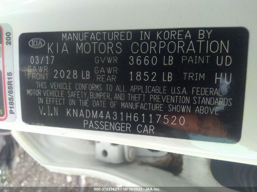 2017 KIA RIO LX - KNADM4A31H6117520