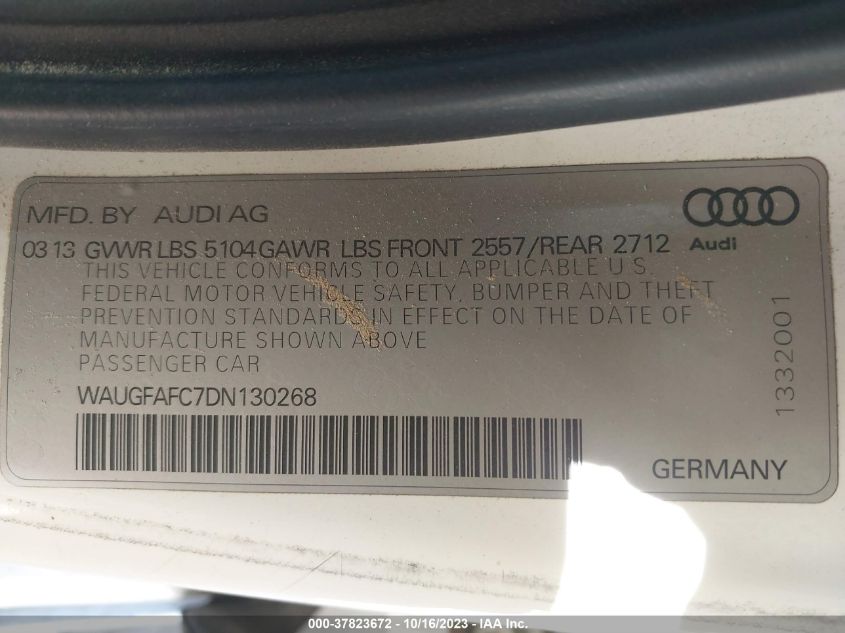 2013 AUDI A6 2.0T PREMIUM PLUS - WAUGFAFC7DN130268