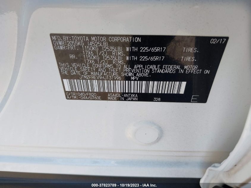 2017 TOYOTA RAV4 LE - JTMZFREV9HJ131996