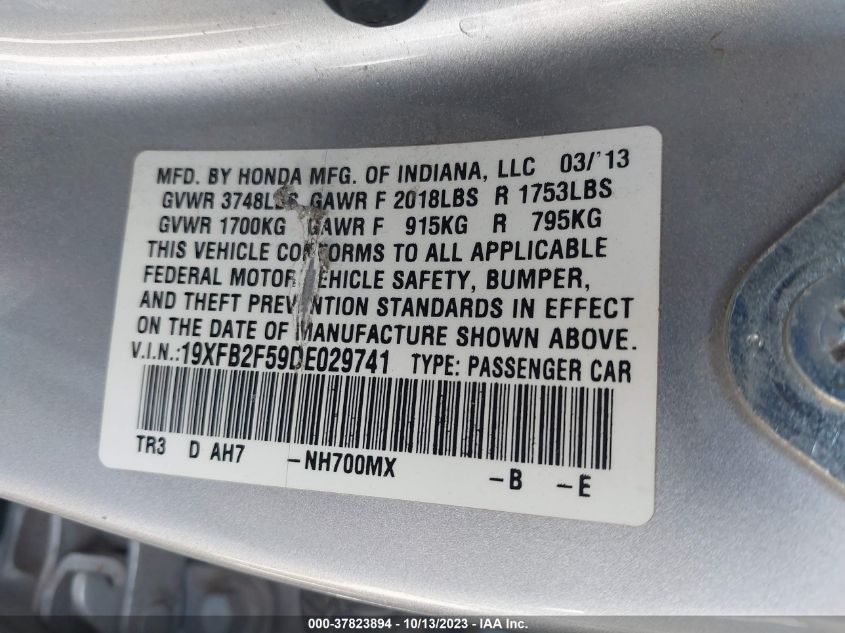 2013 HONDA CIVIC LX - 19XFB2F59DE029741