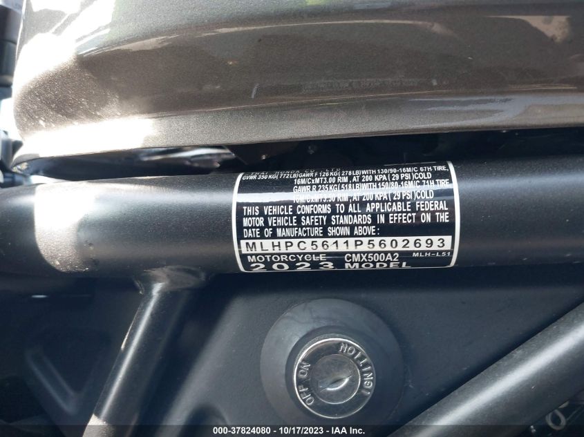2023 HONDA CMX500 MLHPC5611P5602693