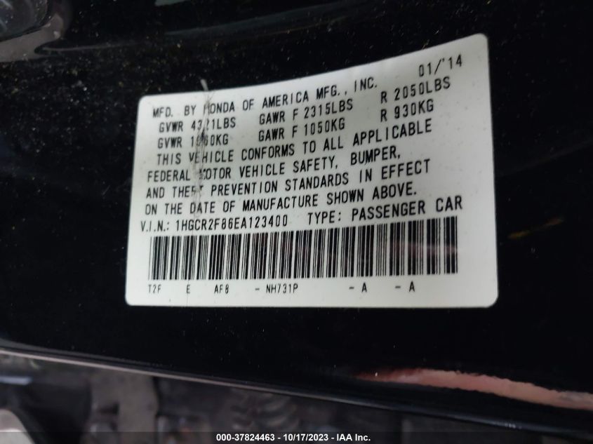 2014 HONDA ACCORD EX-L - 1HGCR2F86EA123400