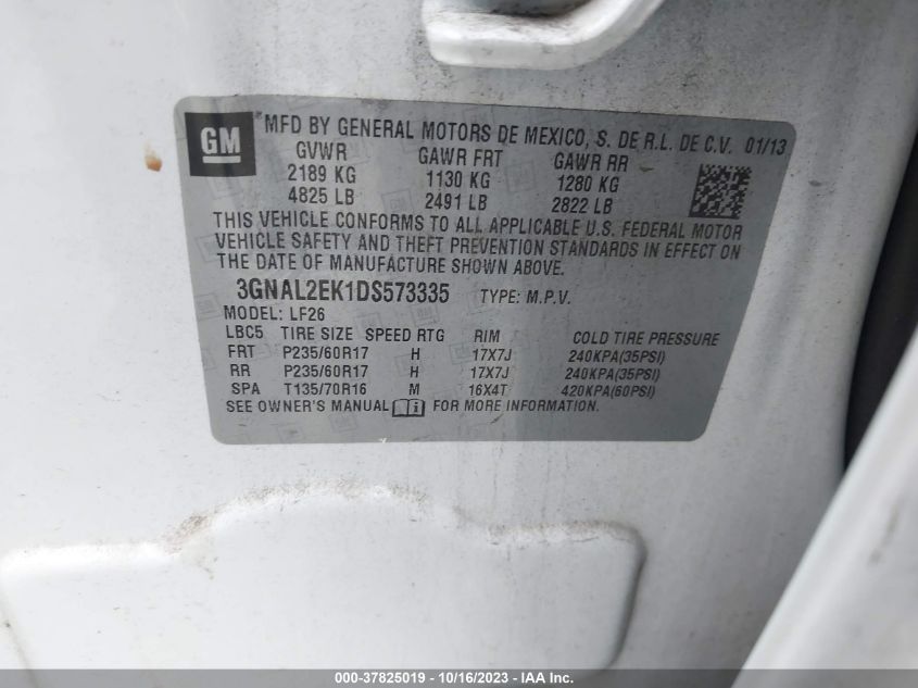 2013 CHEVROLET CAPTIVA SPORT FLEET LS 3GNAL2EK1DS573335