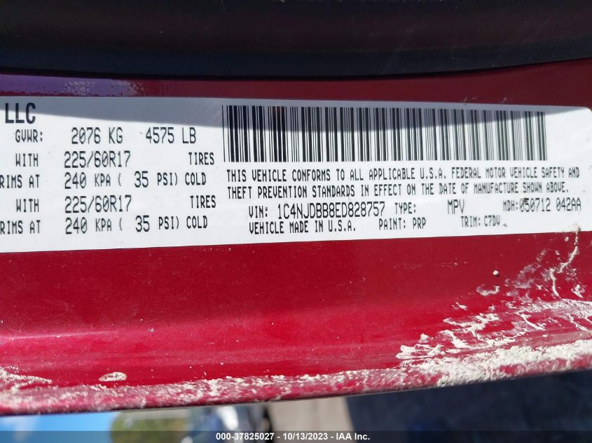 2014 JEEP COMPASS SPORT - 1C4NJDBB8ED828757