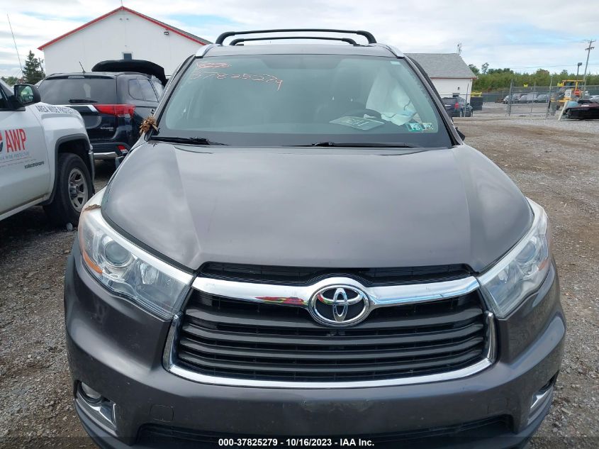 2015 TOYOTA HIGHLANDER LIMITED - 5TDDKRFH9FS149476