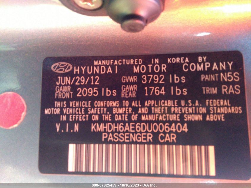 2013 HYUNDAI ELANTRA COUPE SE - KMHDH6AE6DU006404