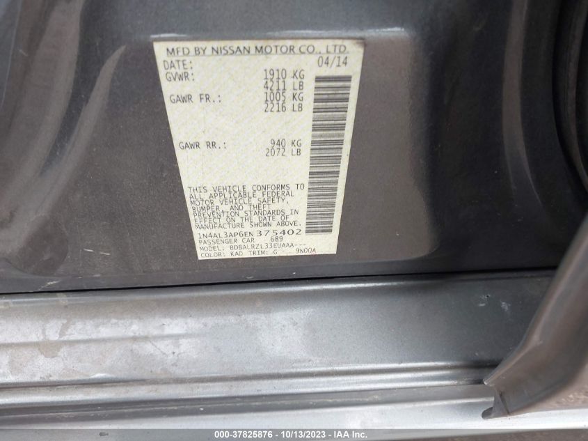 2014 NISSAN ALTIMA 2.5 - 1N4AL3AP6EN375402