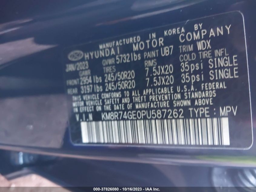 2023 HYUNDAI PALISADE CALLIGRAPHY - 00KM8R74GE0PU5872