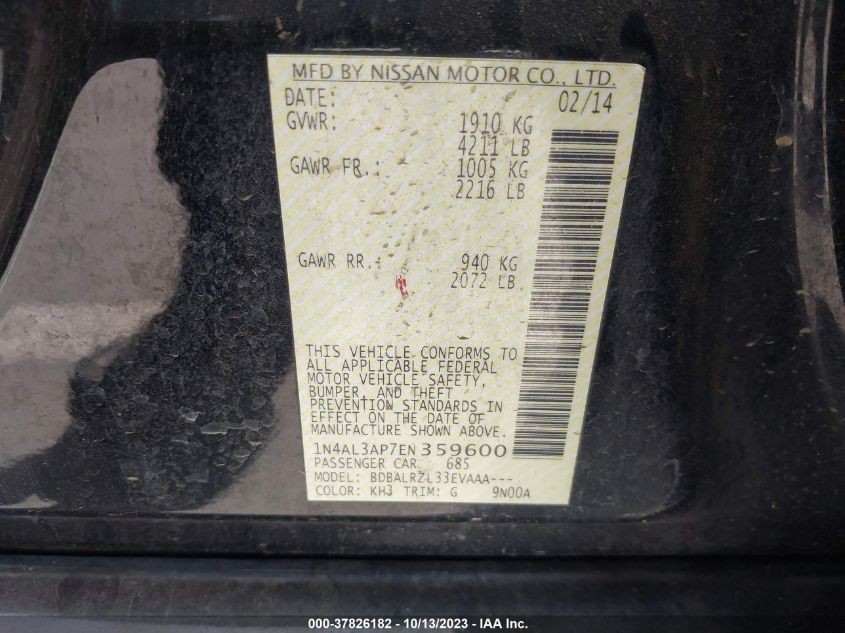2014 NISSAN ALTIMA 2.5 - 1N4AL3AP7EN359600