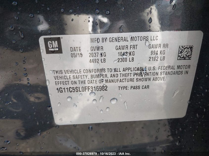 2015 CHEVROLET MALIBU LT - 1G11C5SL0FF316982