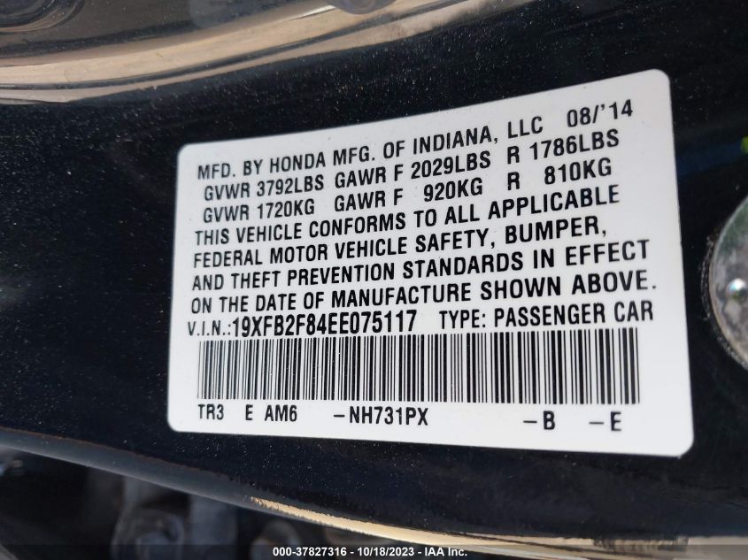 2014 HONDA CIVIC SEDAN EX - 19XFB2F84EE075117
