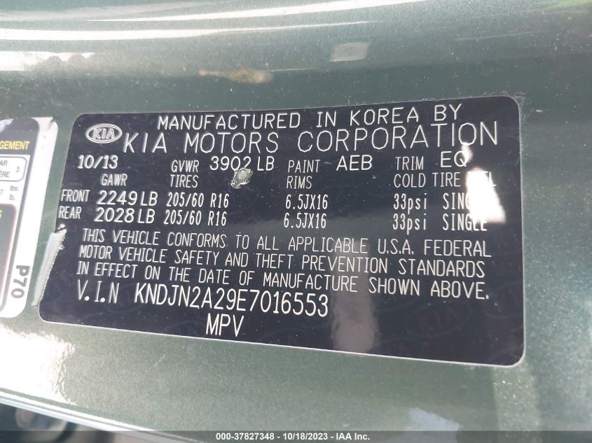 2014 KIA SOUL - KNDJN2A29E7016553
