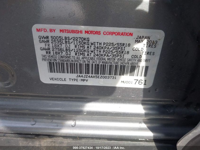 2014 MITSUBISHI OUTLANDER GT - JA4JZ4AX5EZ003731