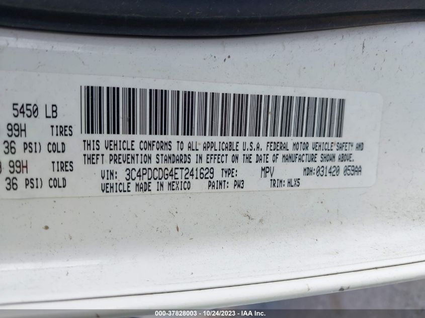 2014 DODGE JOURNEY LIMITED - 3C4PDCDG4ET241629