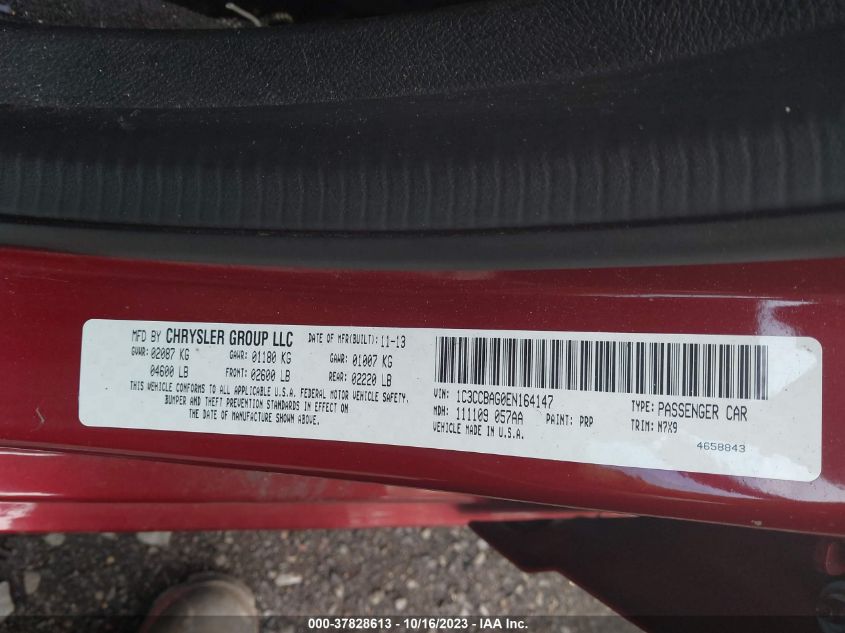 2014 CHRYSLER 200 LX - 1C3CCBAG0EN164147