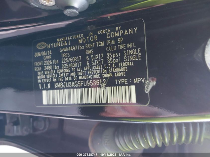 2015 HYUNDAI TUCSON SE - KM8JU3AG5FU953662
