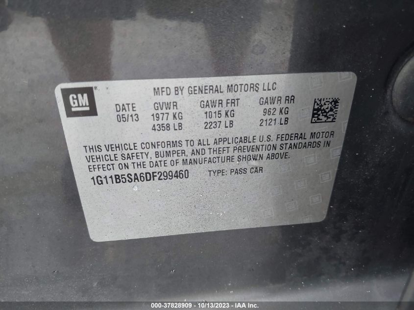 2013 CHEVROLET MALIBU LS - 1G11B5SA6DF299460