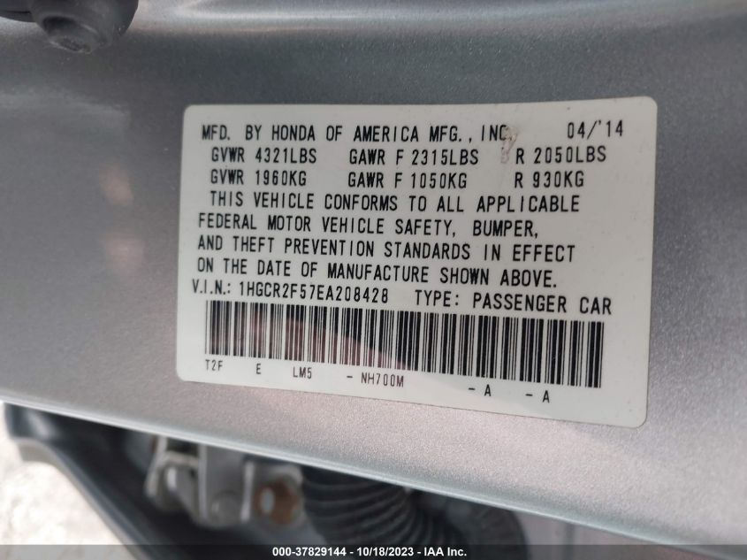 2014 HONDA ACCORD SPORT - 1HGCR2F57EA208428