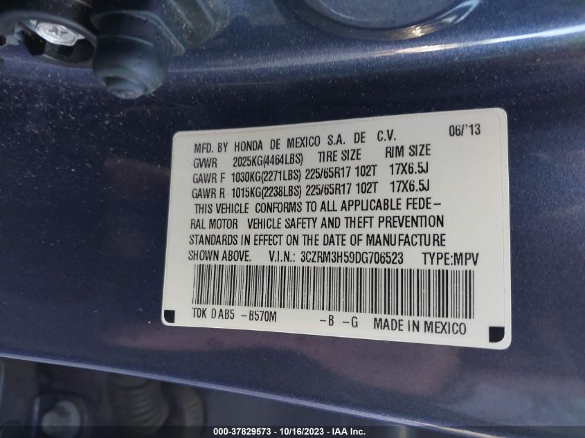 2013 HONDA CR-V EX - 3CZRM3H59DG706523