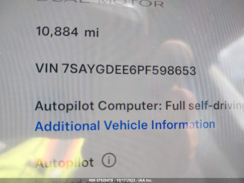 2023 TESLA MODEL Y LONG RANGE - 7SAYGDEE6PF598653