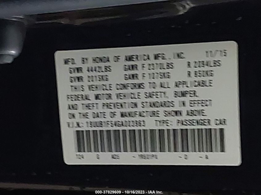 2016 ACURA TLX TECH - 19UUB1F54GA003963