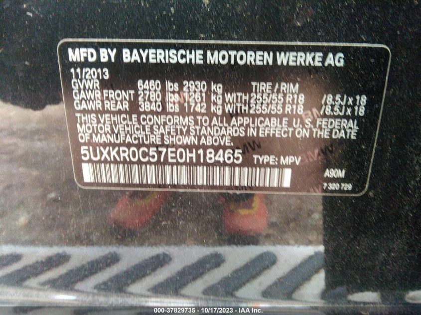 5UXKR0C57E0H18465 2014 BMW X5, photo no. 9