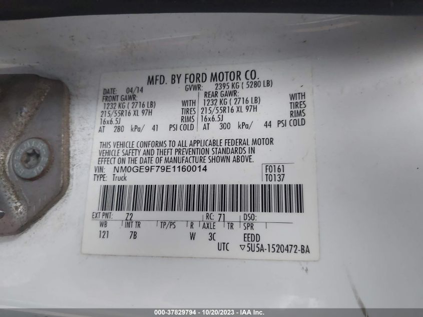 2014 FORD TRANSIT CONNECT WAGON XLT NM0GE9F79E1160014