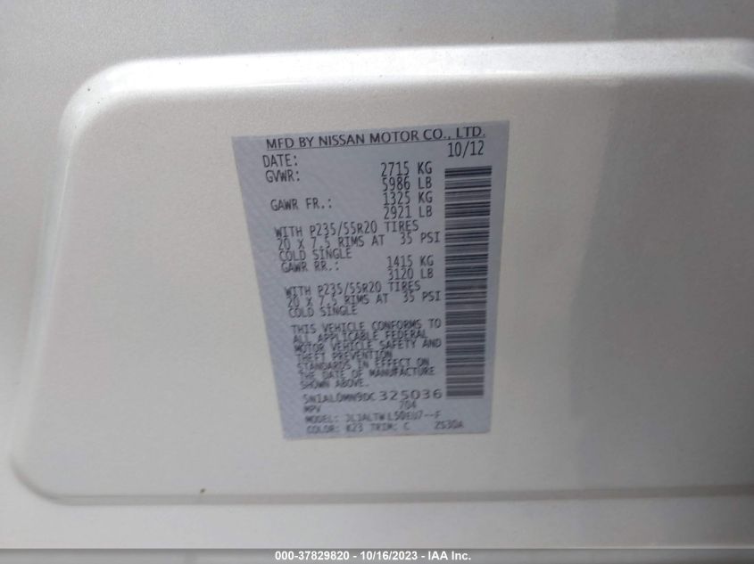 2013 INFINITI JX 5N1AL0MN9DC325036