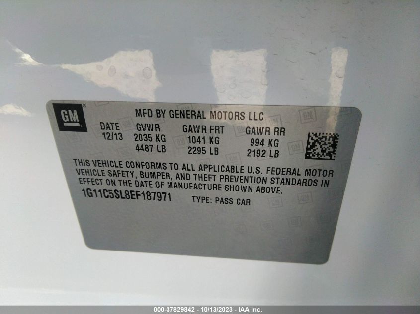 2014 CHEVROLET MALIBU LT - 1G11C5SL8EF187971
