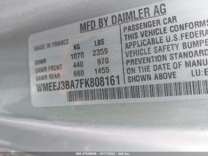 2015 SMART FORTWO PASSION/PURE WMEEJ3BA7FK808161