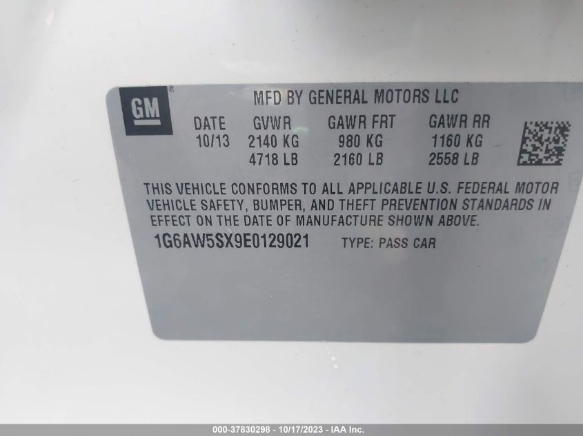 2014 CADILLAC CTS SEDAN AWD 1G6AW5SX9E0129021