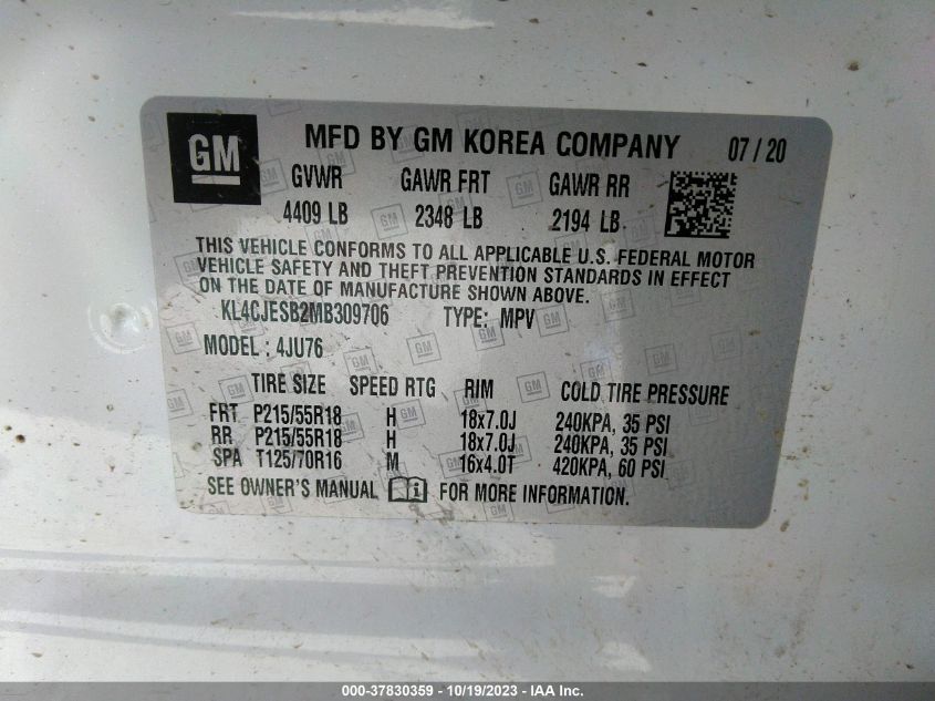 2021 BUICK ENCORE PREFERRED - KL4CJESB2MB309706