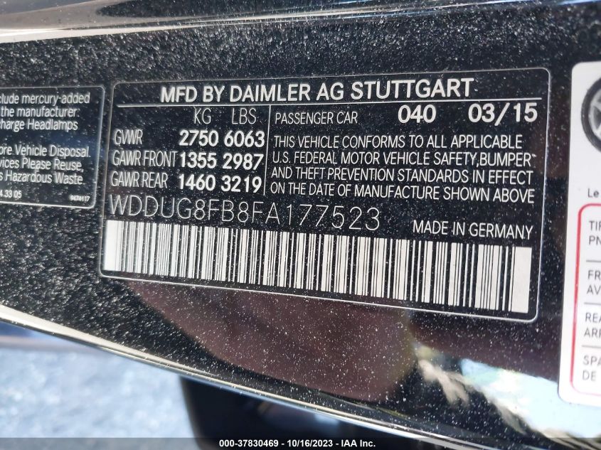 2015 MERCEDES-BENZ S 550 4MATIC WDDUG8FB8FA177523