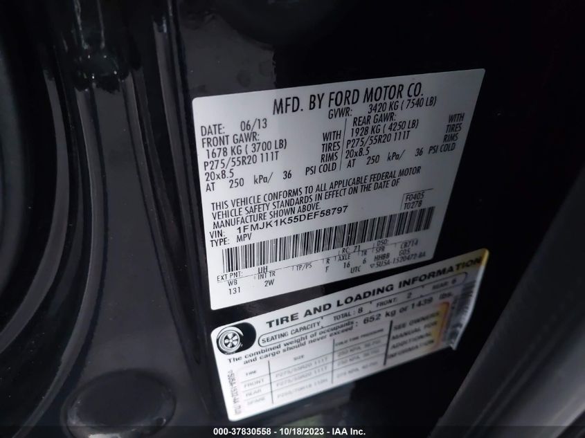 2013 FORD EXPEDITION EL LIMITED - 1FMJK1K55DEF58797