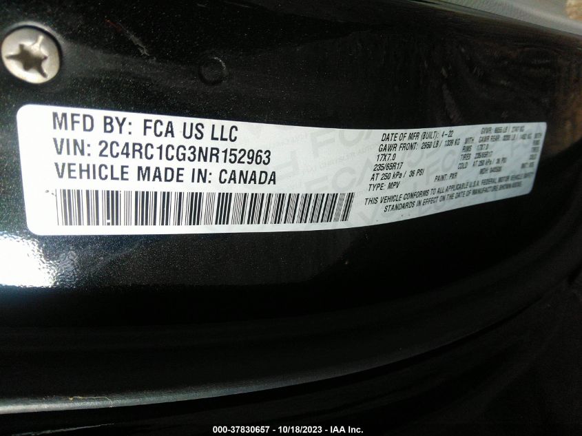 2022 CHRYSLER VOYAGER LX - 2C4RC1CG3NR152963