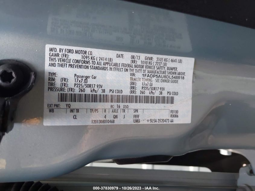 2013 FORD C-MAX HYBRID SE - 1FADP5AU8DL548818