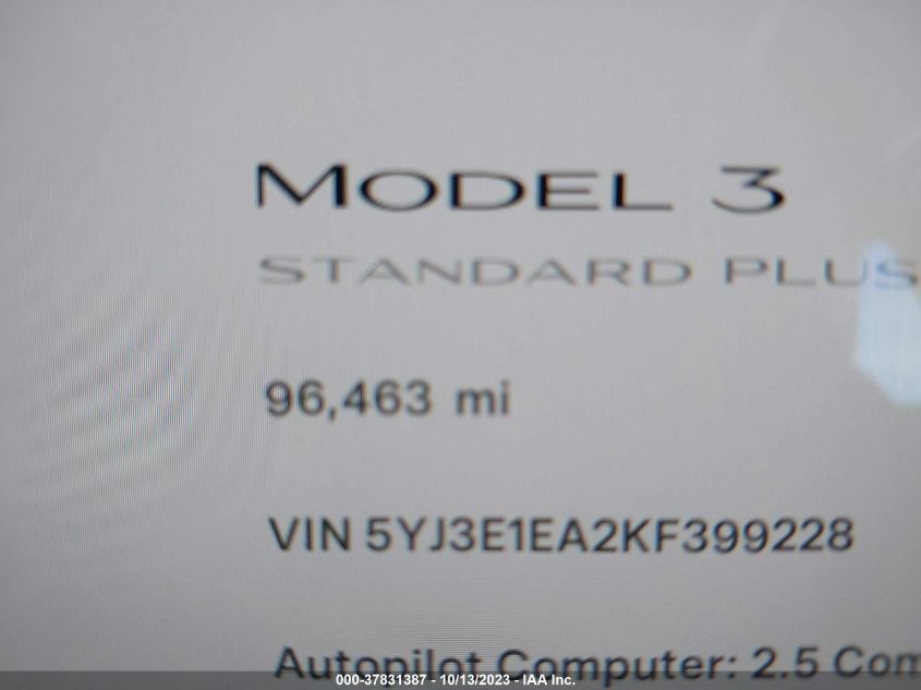2019 TESLA MODEL 3 RANGE - 5YJ3E1EA2KF399228