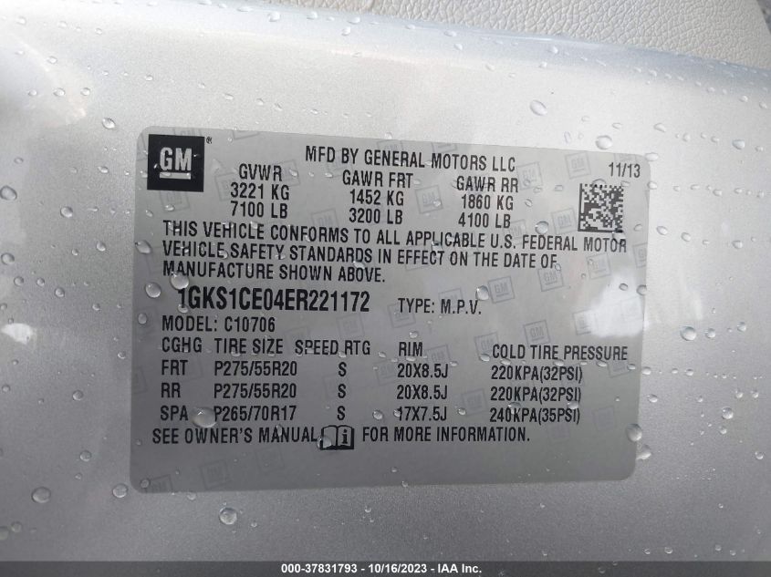 2014 GMC YUKON SLT - 1GKS1CE04ER221172