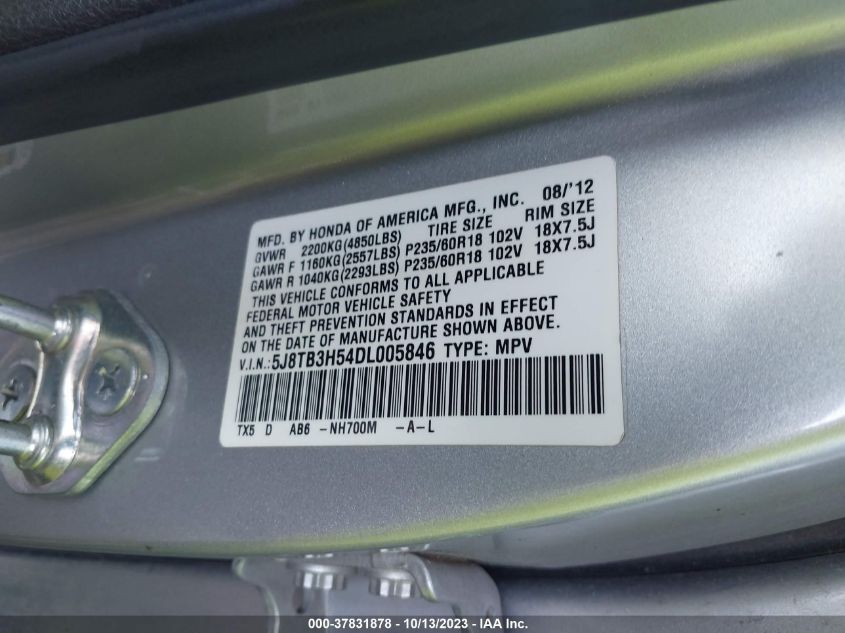 2013 ACURA RDX TECH PKG - 5J8TB3H54DL005846