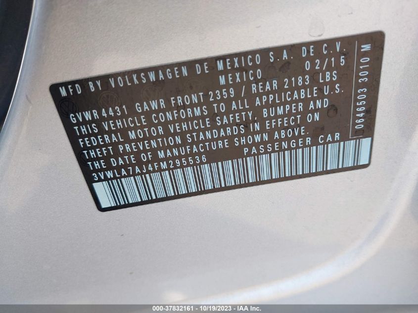 2015 VOLKSWAGEN JETTA SEDAN 2.0L TDI SEL 3VWLA7AJ4FM295536